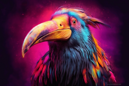 A colorful bird with a long beak