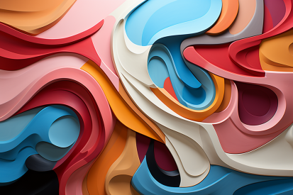 A colorful swirly shapes