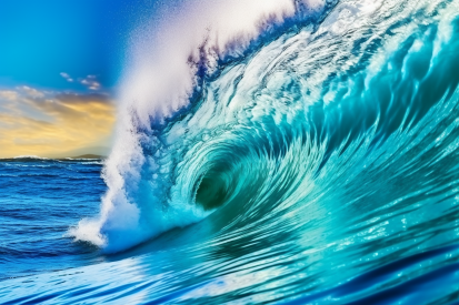 A large wave in the ocean