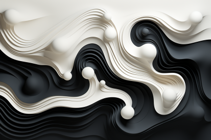 A black and white swirly shapes