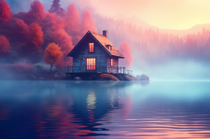 A house on a lake