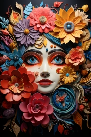 A woman with flowers in her hair
