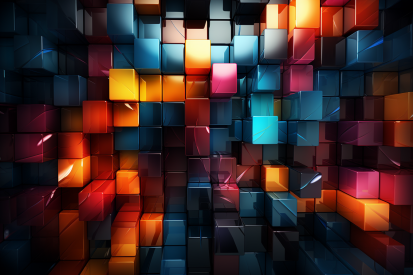 A group of colorful cubes
