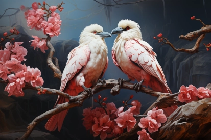 two birds on a branch