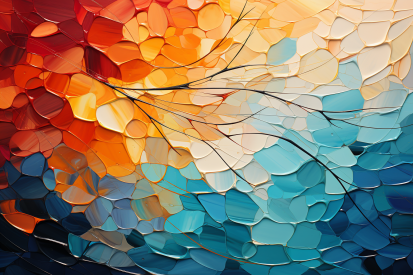 A colorful art of a tree