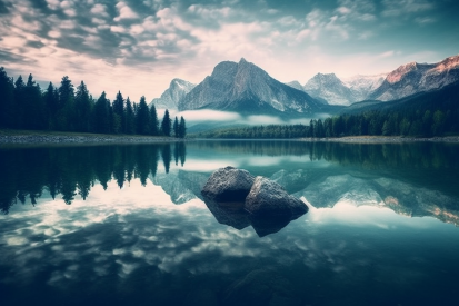 A rock in the water