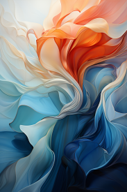 A colorful fabric swirls