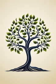 A tree with green leaves