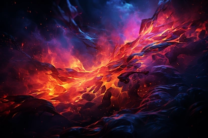 A red and blue lava