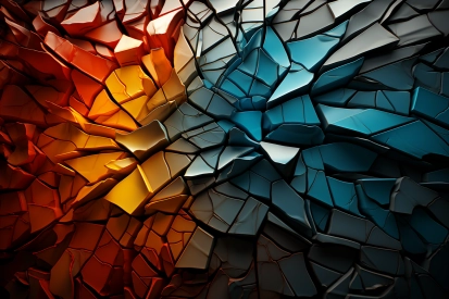A colorful cracked surface with many cracks