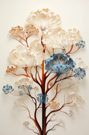 A paper cut out of flowers