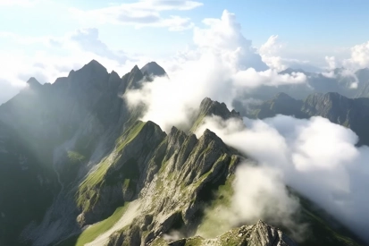 Clouds above a mountain