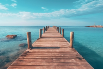 A wooden dock on the water