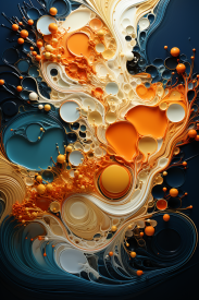 A colorful swirls of circles and dots