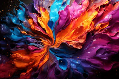 A colorful liquid swirls
