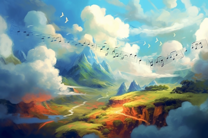 A musical notes from a string