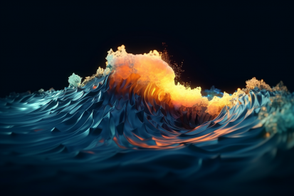 A wave with an explosion