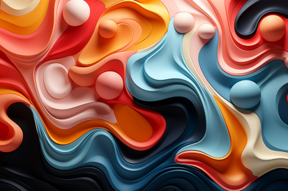 A colorful swirly shapes