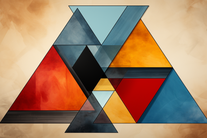 A colorful triangle shapes
