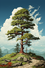 A tree on a hill
