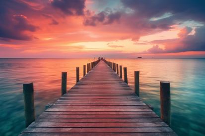 A dock leading to the water