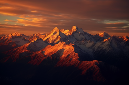 A mountain range with snow on top