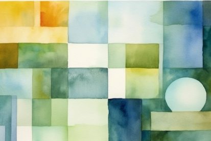 A watercolor painting of squares