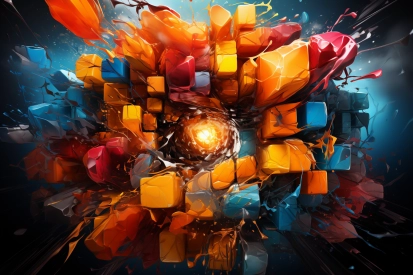 A colorful explosion of cubes