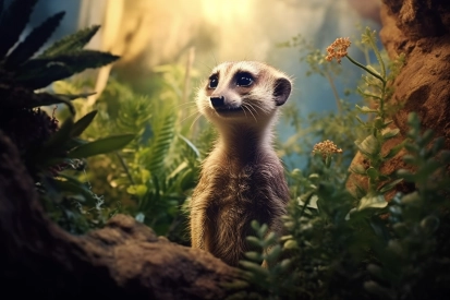 A small animal in a forest