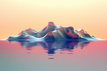 An iceberg in water