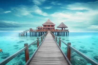 A dock leading to a building