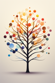 A tree with colorful circles