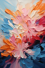 A painting of flowers with different colors
