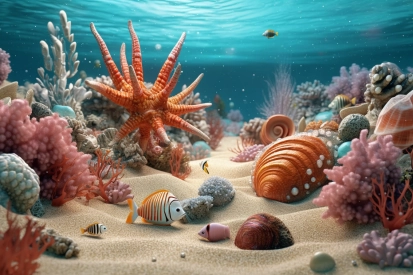 A sea life under water