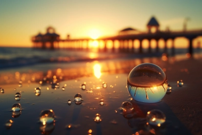 A close up of a glass ball