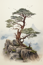 A tree growing on a rock