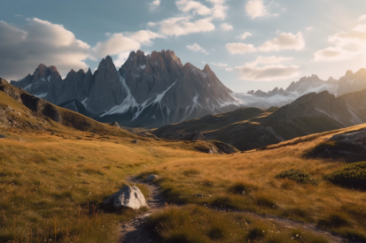A mountain range in the distance