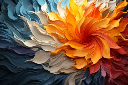 A colorful swirly flower