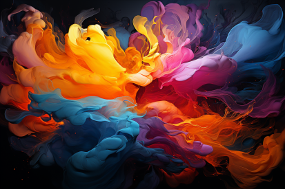 A colorful smoke in the air