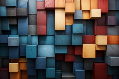 A wall of colorful blocks
