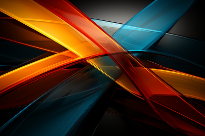 A colorful lines on a black background