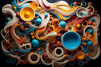 A colorful swirls and circles