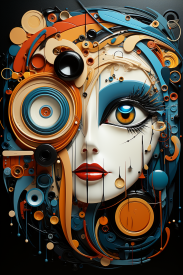A face made out of colorful circles and circles