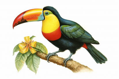 A colorful bird on a branch