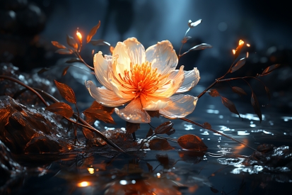 A flower in the water