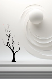 A tree and a white sphere