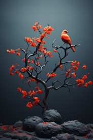 A bird on a tree