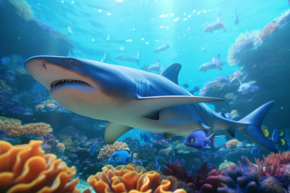 A shark swimming in the water
