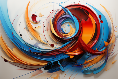 A colorful swirly paint swirls