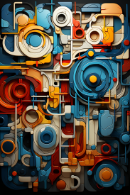 A colorful pattern of circles and lines